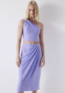 Ipekyol Regular Fit Sequin Draped Midi - Falda Acampanada - Lilac