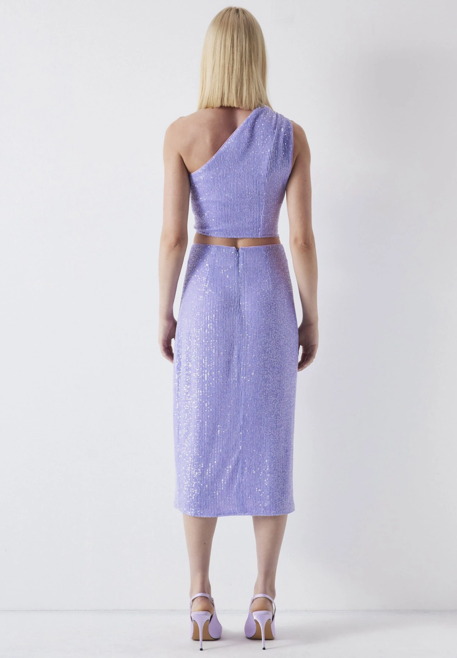 Ipekyol Regular Fit Sequin Draped Midi - Falda Acampanada - Lilac 3 Ipekyol Regular Fit Sequin Draped Midi - Falda Acampanada - Lilac - Imagen 3