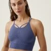 Born Living Yoga Minali - Sujetadores Deportivos Con Sujeción Ligera - Azul Marino