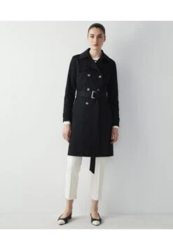 Ipekyol Regular Fit Classic With Belt Accessory - Gabardina - Black