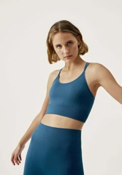 Born Living Yoga Maloke - Sujetadores Deportivos Con Sujeción Ligera - Azul Oscuro