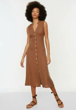 Trendyol Vestido Camisero - Brown