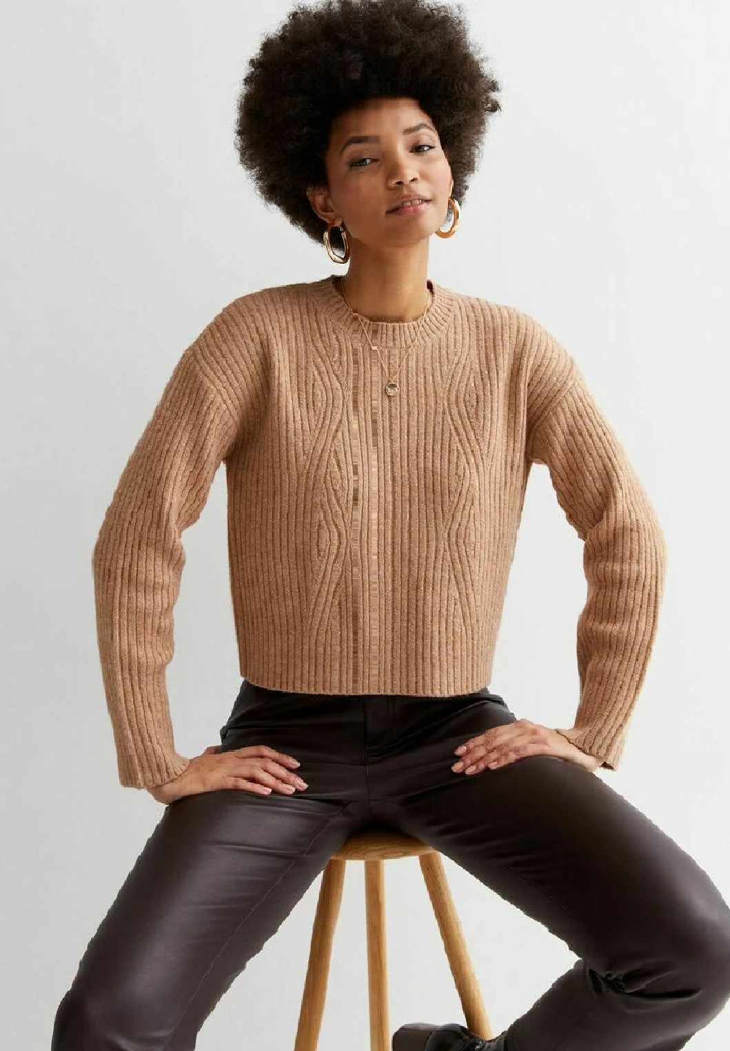New Look Crew Neck Boxy - Jersey De Punto - Camel 4 New Look Crew Neck Boxy - Jersey De Punto - Camel - Imagen 4