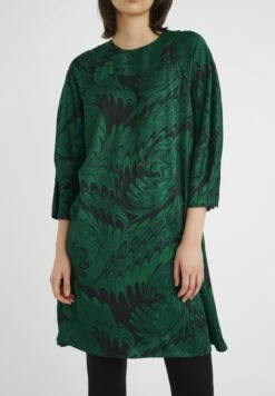 InWear Kantaiw- Vestido Informal - Green Peacock Feathers